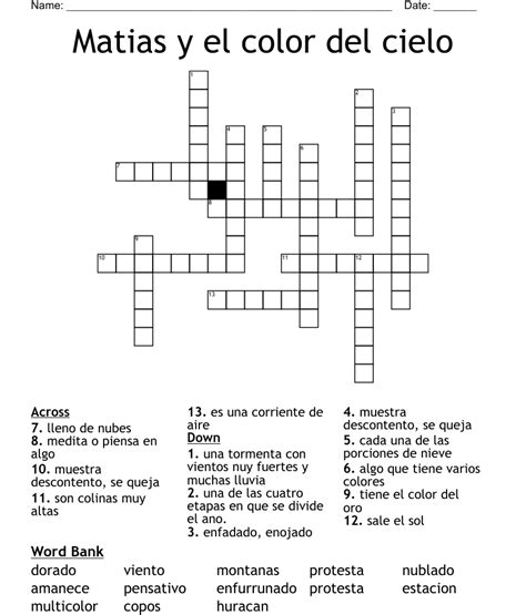 The solution we have for <b>El</b> <b>color</b> <b>del</b> mar has a total of 4 letters. . El color del cielo crossword clue